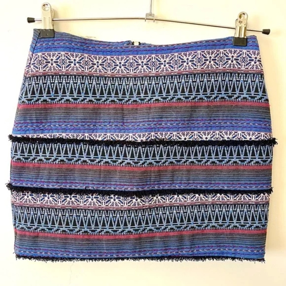 Greylin mix print tribal mini skirt